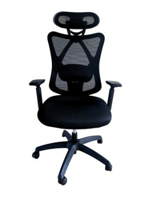 Irodai forgószék, szövetborítás, állítható dőlésszögű fejtámla, "Cope HU", fekete