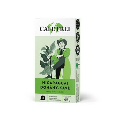 Kávékapszula, Nespresso® kompatibilis, 9 db, CAFE FREI "Nicaraguai dohány"