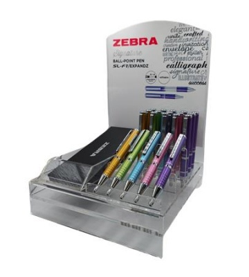 Golyóstoll display, 0,24 mm, teleszkópos, ZEBRA "SL-F1", kék, világos színek